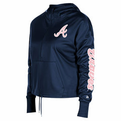 Atlanta Braves Women's Half-Zip Hoodie Navy | New Era