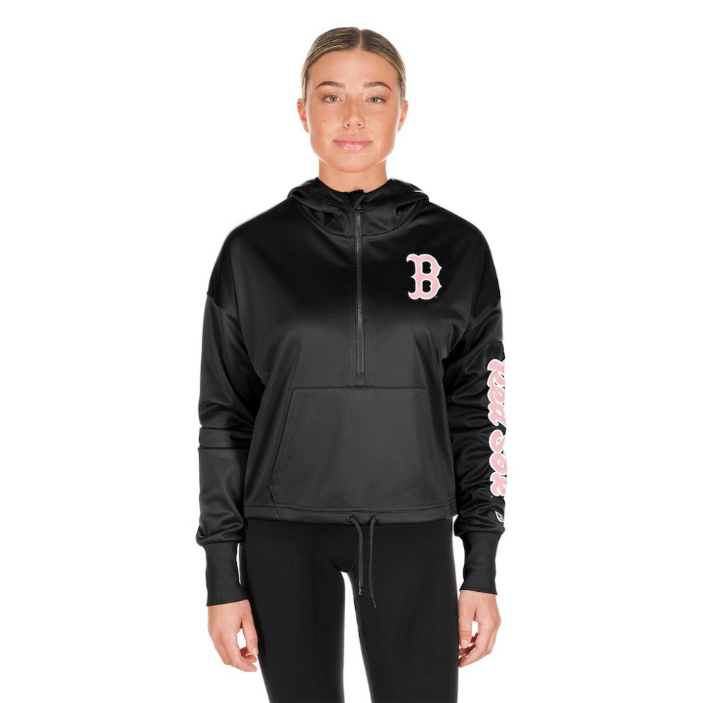 Boston Red Sox Women's Half-Zip Hoodie Black | New Era