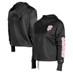 San Francisco Giants Women's Half-Zip Hoodie Black | New Era