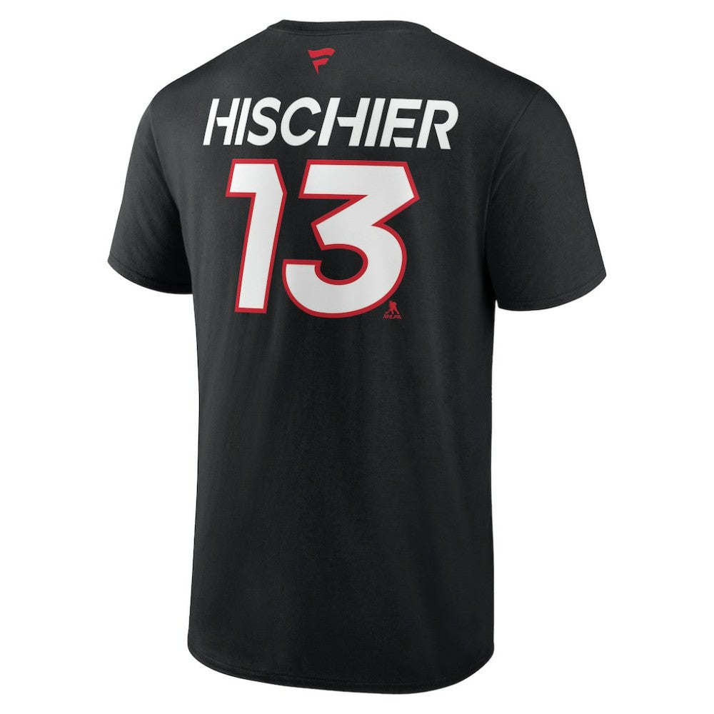 Nico Hischier New Jersey Devils Fanatics  Authentic Pro Prime Name & Number T-Shirt Black