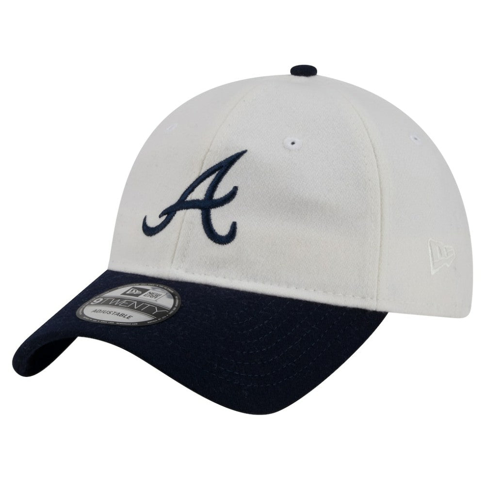 Atlanta Braves Leather Strap 9TWENTY Adjustable Hat Cream | New Era