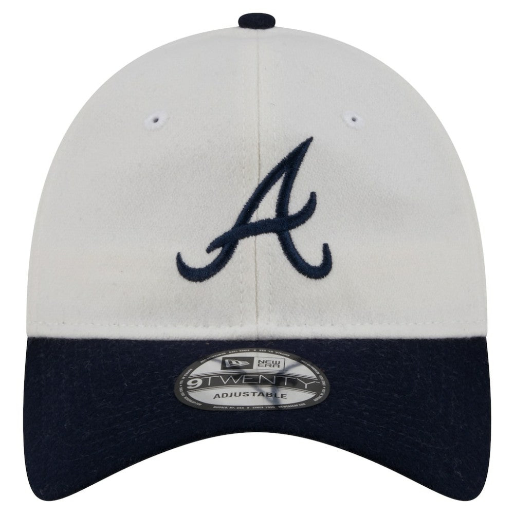 Atlanta Braves Leather Strap 9TWENTY Adjustable Hat Cream | New Era