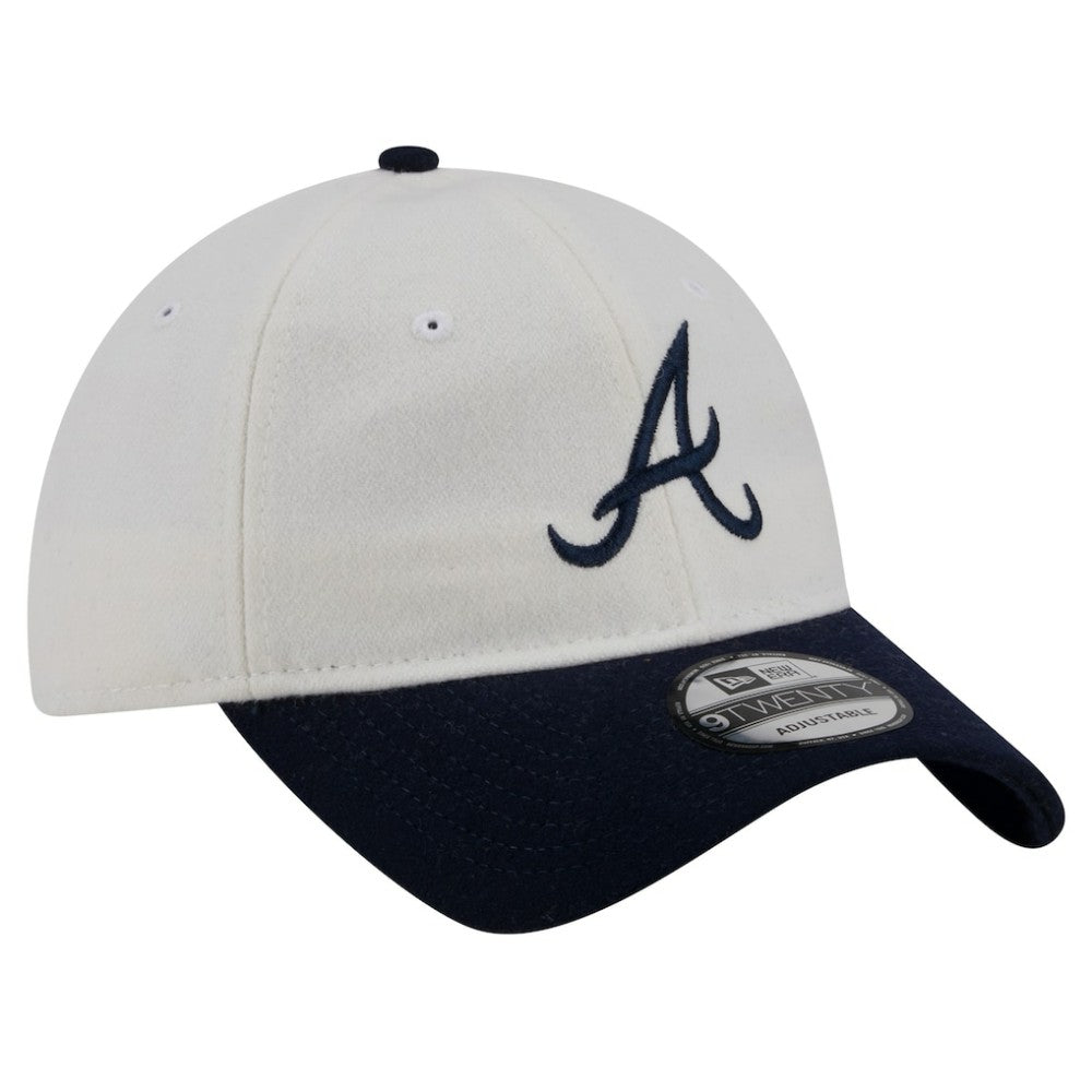 Atlanta Braves Leather Strap 9TWENTY Adjustable Hat Cream | New Era