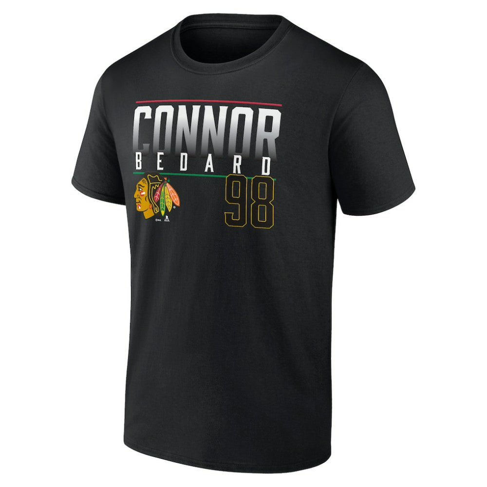 Connor Bedard Chicago Blackhawks Fanatics Name & Number T-Shirt Black