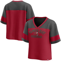 Tampa Bay Buccaneers Women's Homeschool Jersey Poly V-Neck
Fashion Top - Red/Pewter cheap