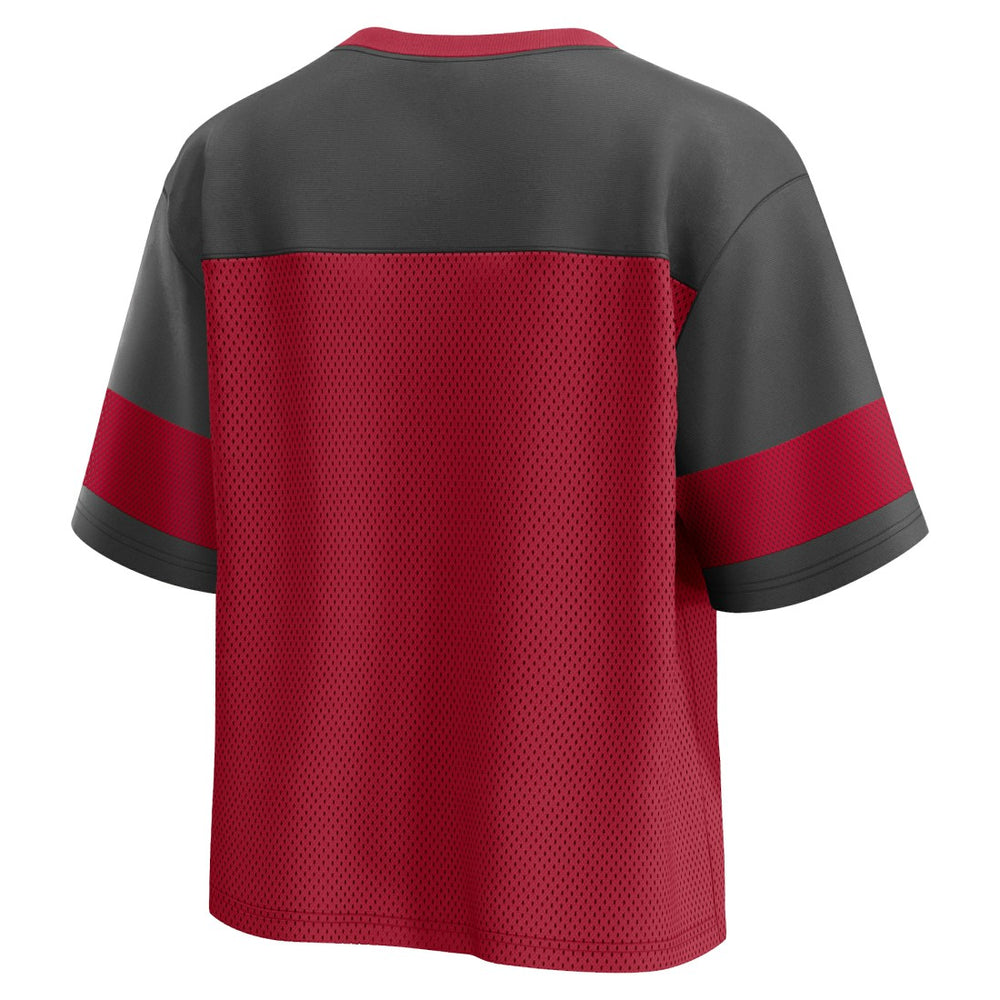 Tampa Bay Buccaneers Women's Homeschool Jersey Poly V-Neck
Fashion Top - Red/Pewter cheap