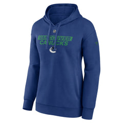 Vancouver Canucks Fanatics Women's Authentic Pro Core Primary Fleece Pullover Hoodie Blue