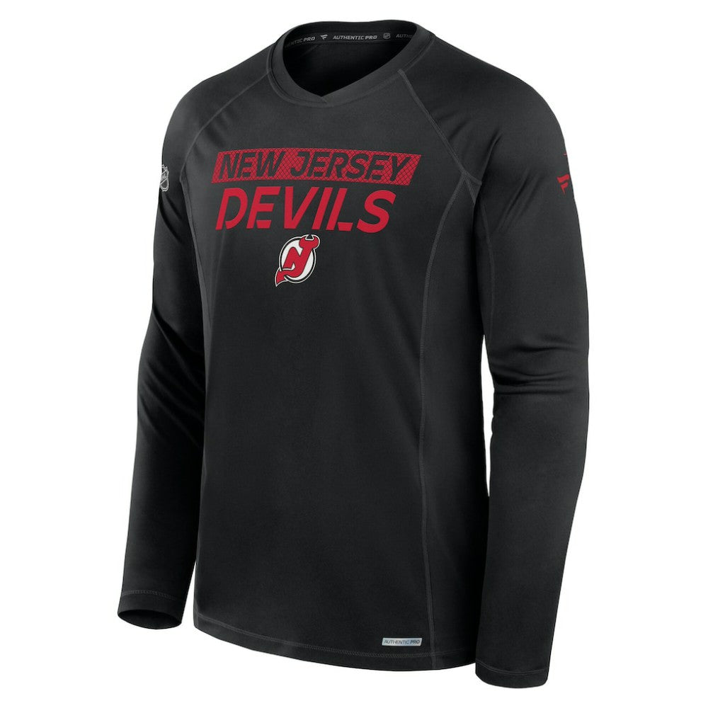 New Jersey Devils Fanatics Authentic Pro Rink Tech Long Sleeve T-Shirt Black