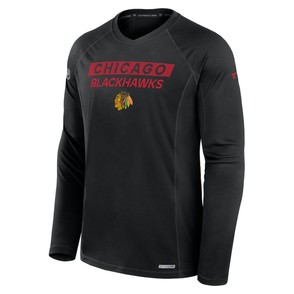 Chicago Blackhawks Fanatics Authentic Pro Rink Tech Long Sleeve T-Shirt Black
