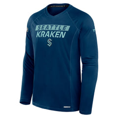 Seattle Kraken Fanatics Authentic Pro Rink Tech Long Sleeve T-Shirt Navy