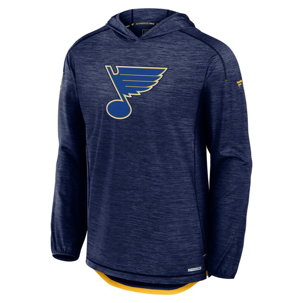 St. Louis Blues Fanatics Authentic Pro Rink Lightweight Pullover Hoodie Navy