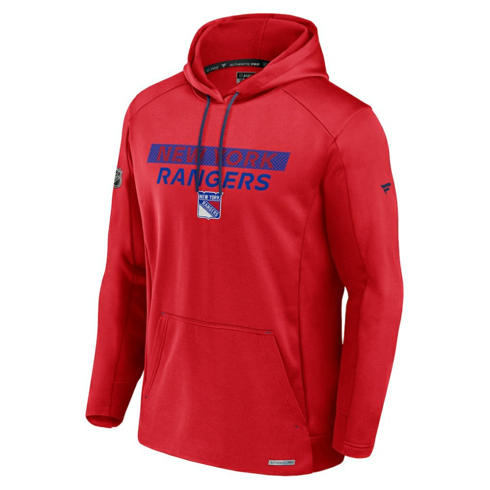 New York Rangers Fanatics Authentic Pro Rink Fleece Pullover Hoodie Red