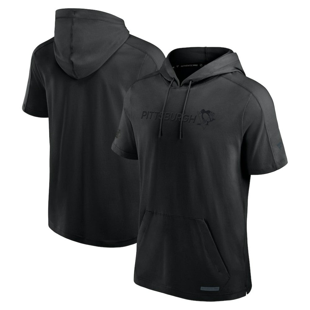 Pittsburgh Penguins Fanatics Authentic Pro Road Performance Short Sleeve Pullover Hoodie Black
