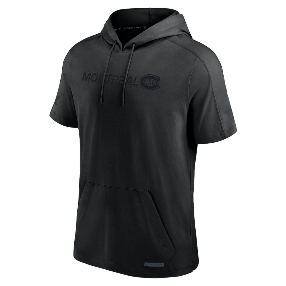 Montreal Canadiens Fanatics Authentic Pro Road Performance Short Sleeve Pullover Hoodie Black