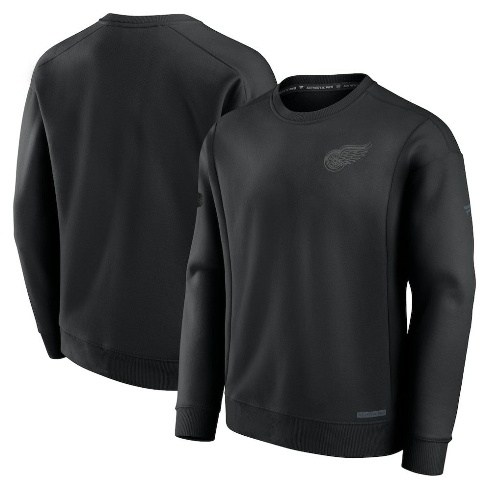 Detroit Red Wings Fanatics Authentic Pro Road Fleece Pullover Sweatshirt Black