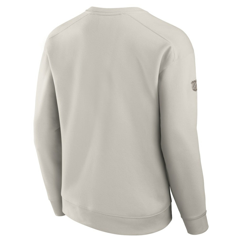 Edmonton Oilers Fanatics Authentic Pro Road Fleece Pullover Sweatshirt Cream