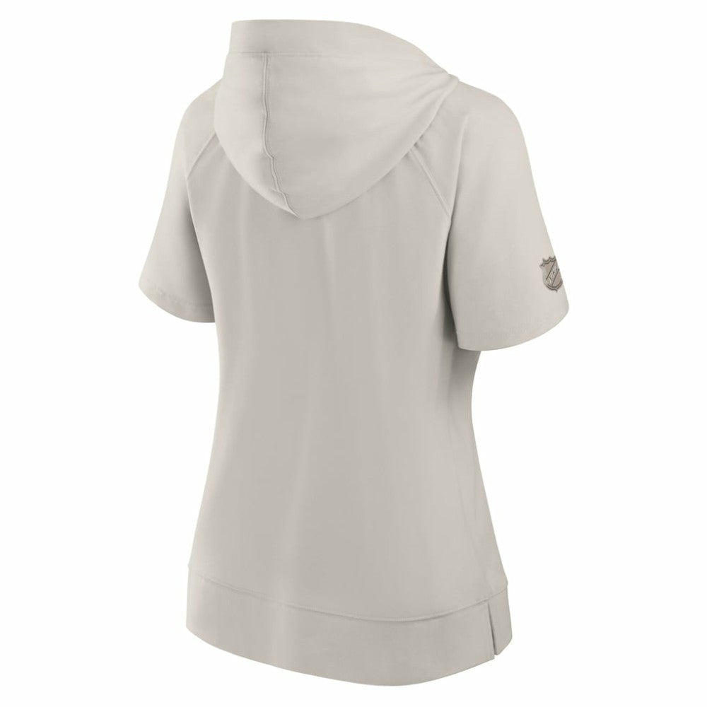 Detroit Red Wings Fanatics Women's Authentic Pro Road Short Sleeve V-Neck Pullover Hoodie Cream