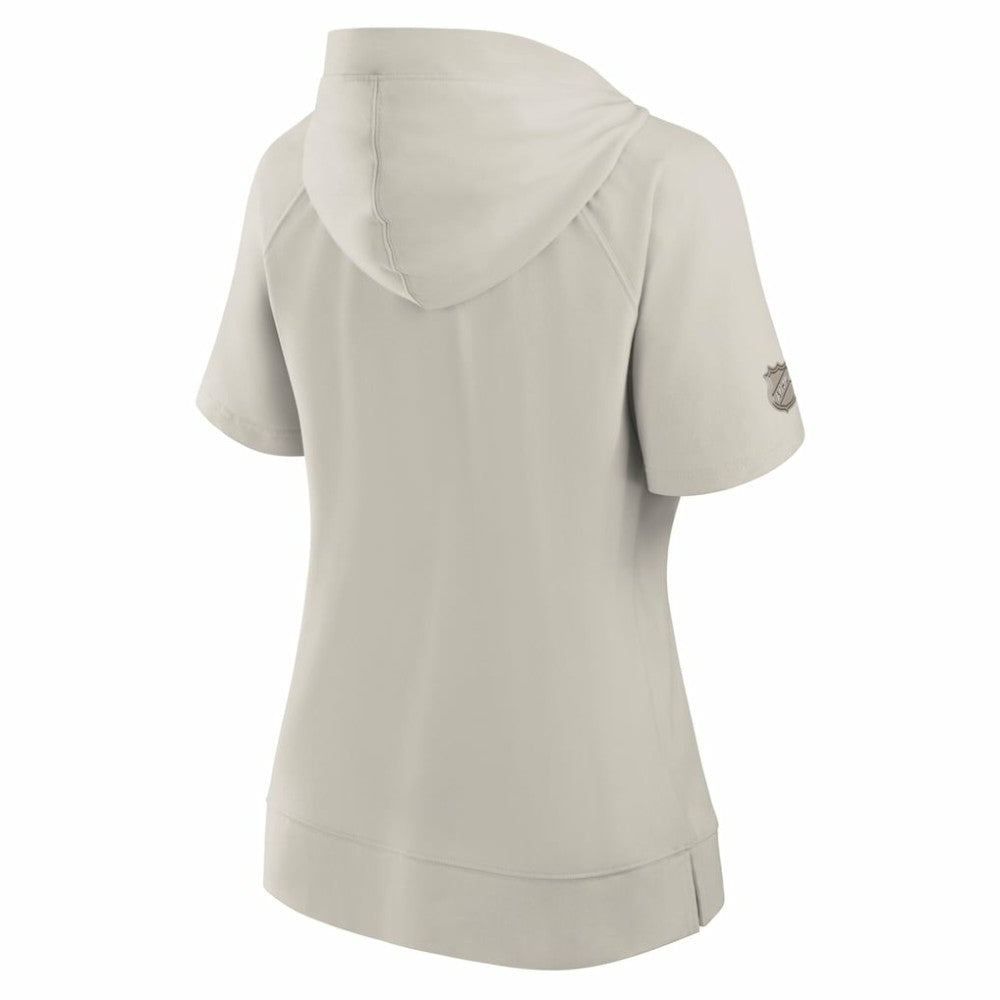 Boston Bruins Fanatics Women's Authentic Pro Road Fashion V-Neck Hoodie T-Shirt Cream