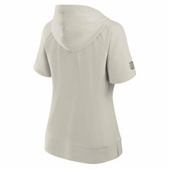 Seattle Kraken Fanatics Women's Authentic Pro Road Short Sleeve V-Neck Pullover Hoodie Cream
