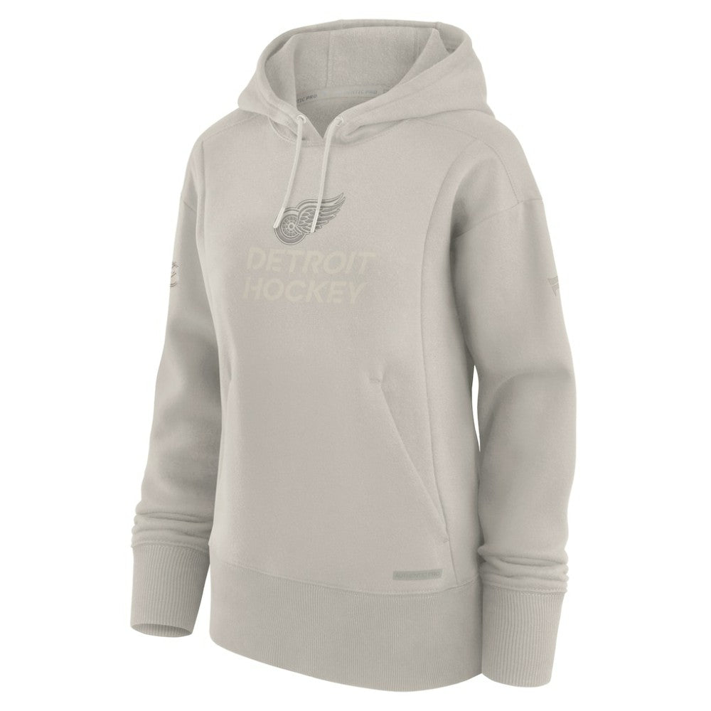 Detroit Red Wings Fanatics Women's Authentic Pro Road Pullover Hoodie Cream