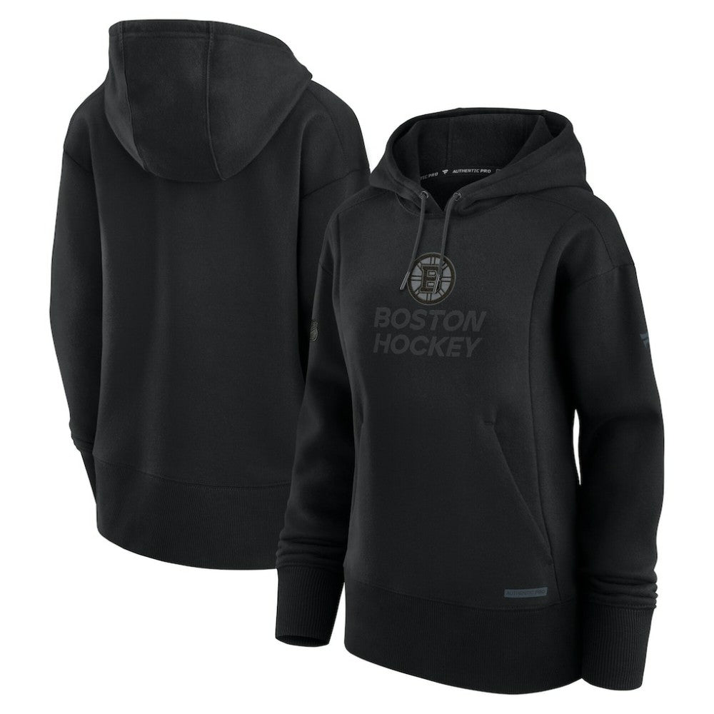 Boston Bruins Fanatics Women's Authentic Pro Road Pullover Hoodie Black