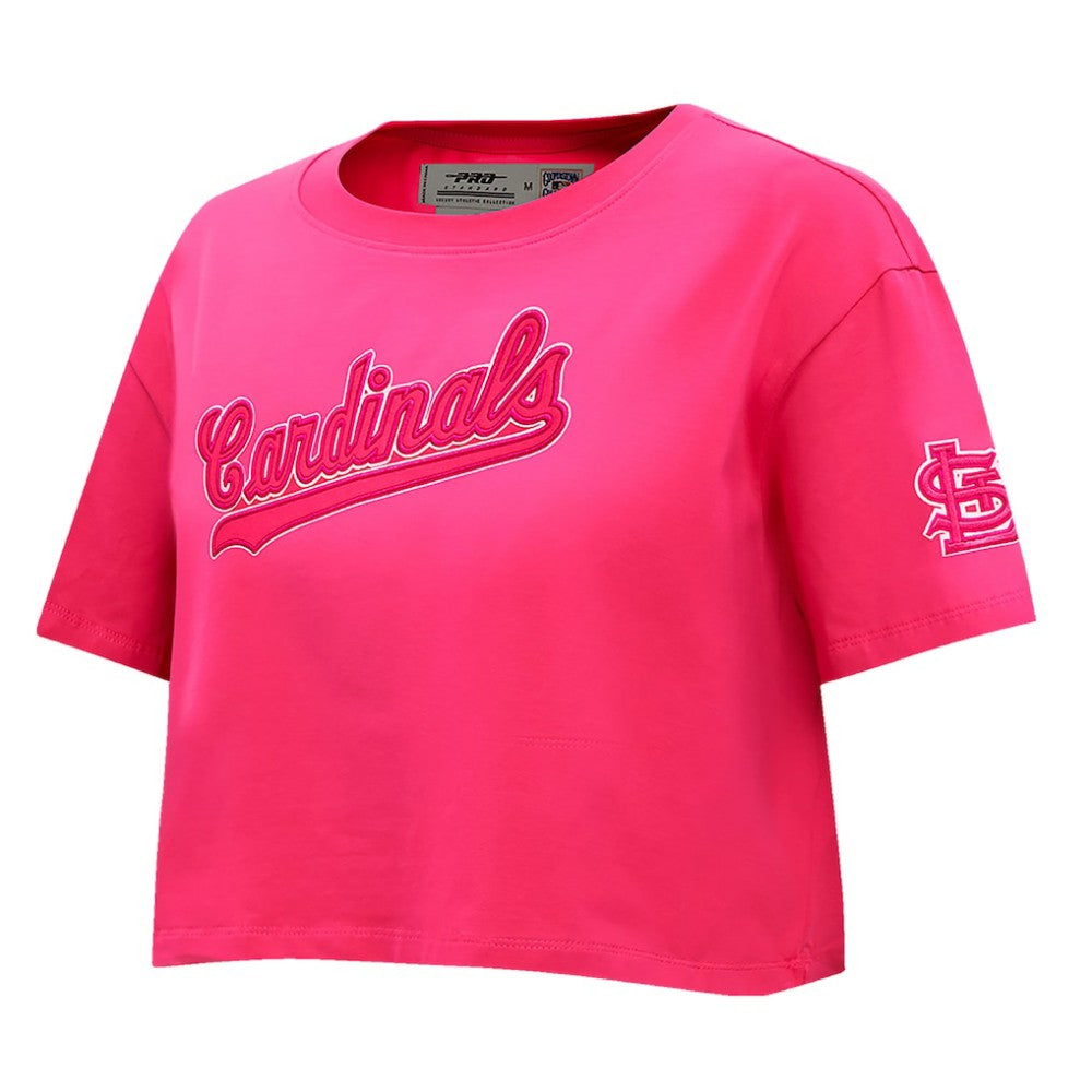 St. Louis Cardinals Pro Standard Women's Triple Pink Boxy Cropped T-Shirt Pink