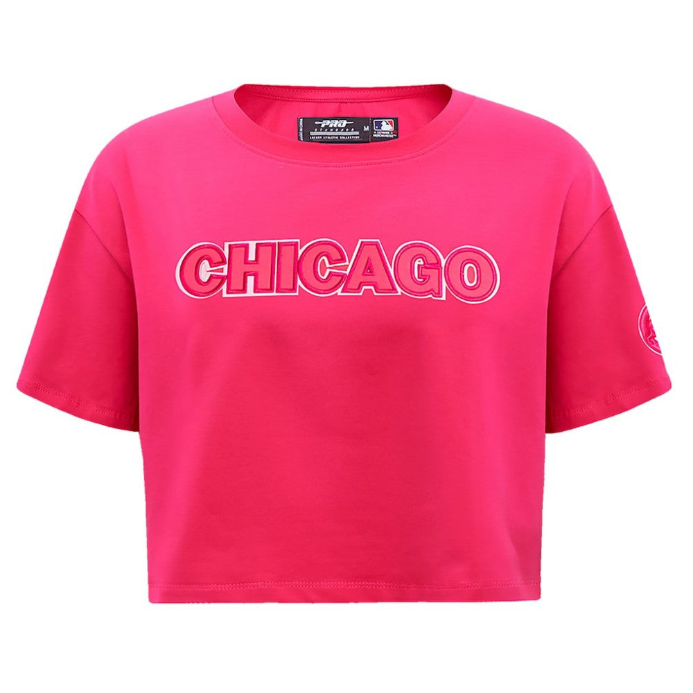 Chicago Cubs Pro Standard Women's Triple Pink Boxy Cropped T-Shirt Pink