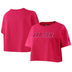 Boston Red Sox Pro Standard Women's Triple Pink Boxy Cropped T-Shirt Pink