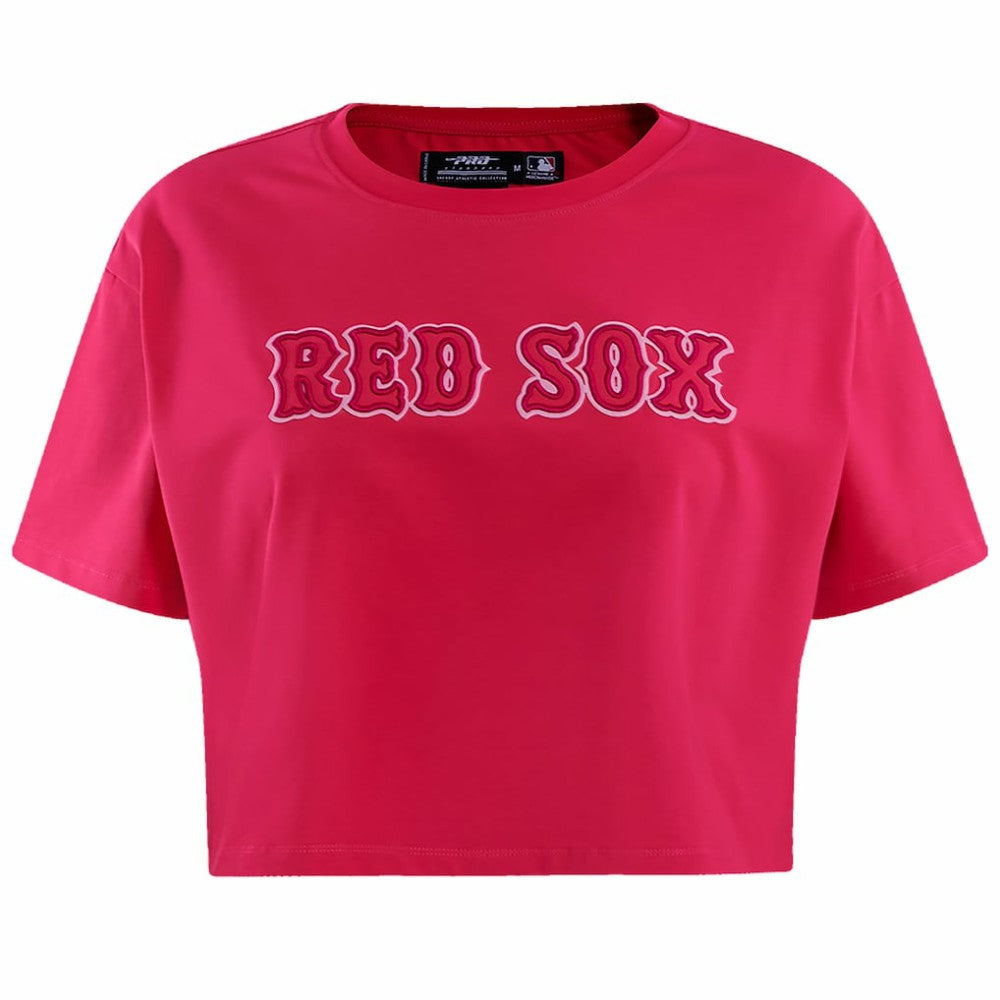 Boston Red Sox Pro Standard Women's Triple Pink Boxy Cropped T-Shirt Pink