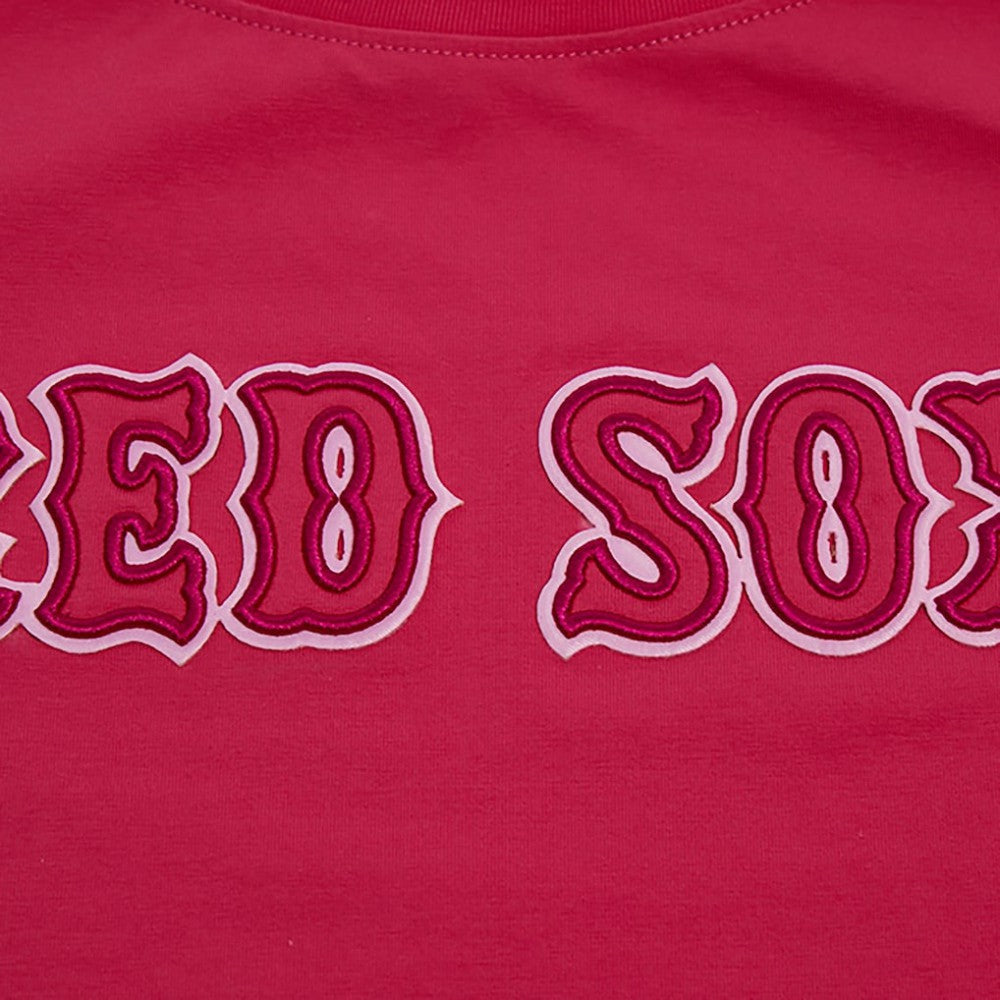 Boston Red Sox Pro Standard Women's Triple Pink Boxy Cropped T-Shirt Pink