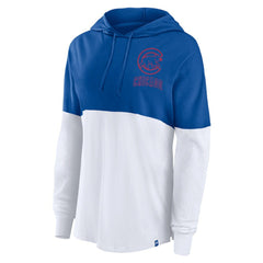 Chicago Cubs Women's Backup Option Pullover Hoodie Royal/White