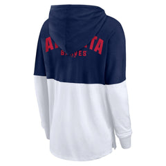 Atlanta Braves Women's Backup Option Pullover Hoodie Navy/White