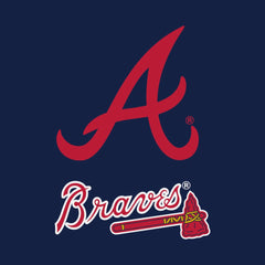 Atlanta Braves Women's Backup Option Pullover Hoodie Navy/White