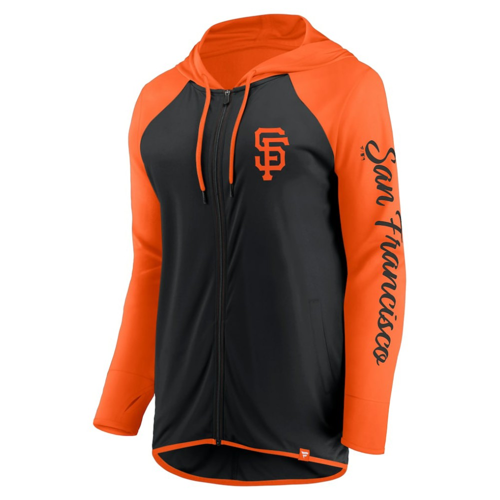 San Francisco Giants Women's Script Sleeve Full-Zip Hoodie Black/Orange