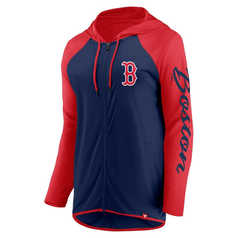Boston Red Sox Women's Script Sleeve Full-Zip Hoodie Navy/Red