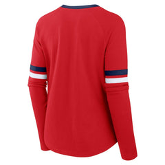 St. Louis Cardinals Women's Won & Done Raglan Lace-Up Long Sleeve T-Shirt Red