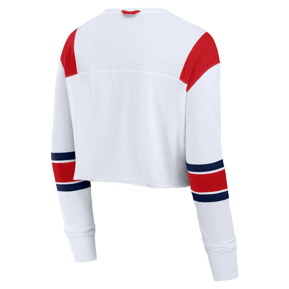 St. Louis Cardinals Women's Stretch Cropped Fashion Long Sleeve T-Shirt White