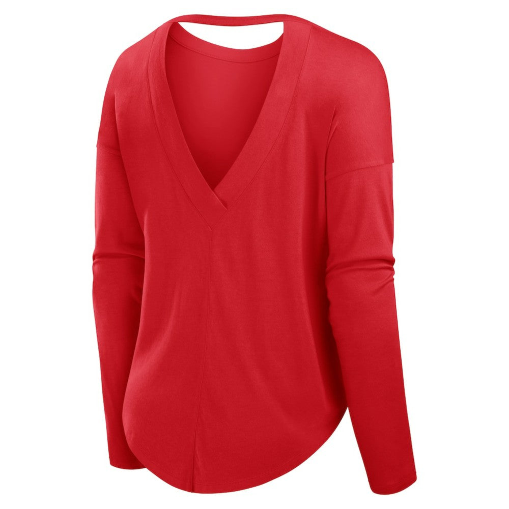 Philadelphia Phillies Women's Core Boat Neck Long Sleeve T-Shirt  Red