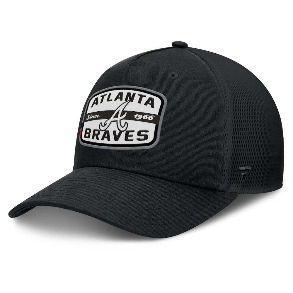 Atlanta Braves Team Patch A-Frame Trucker Snapback Hat Black