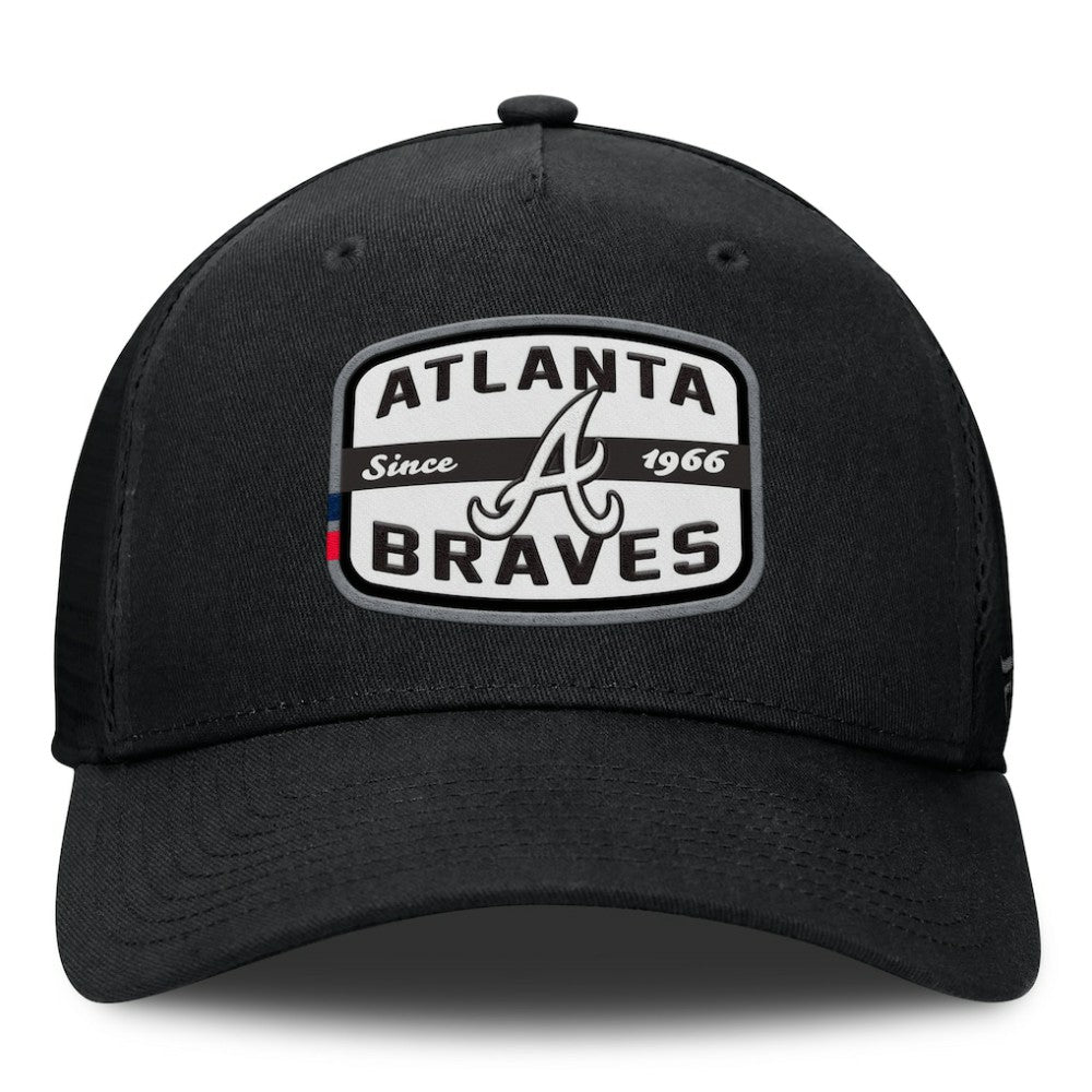 Atlanta Braves Team Patch A-Frame Trucker Snapback Hat Black