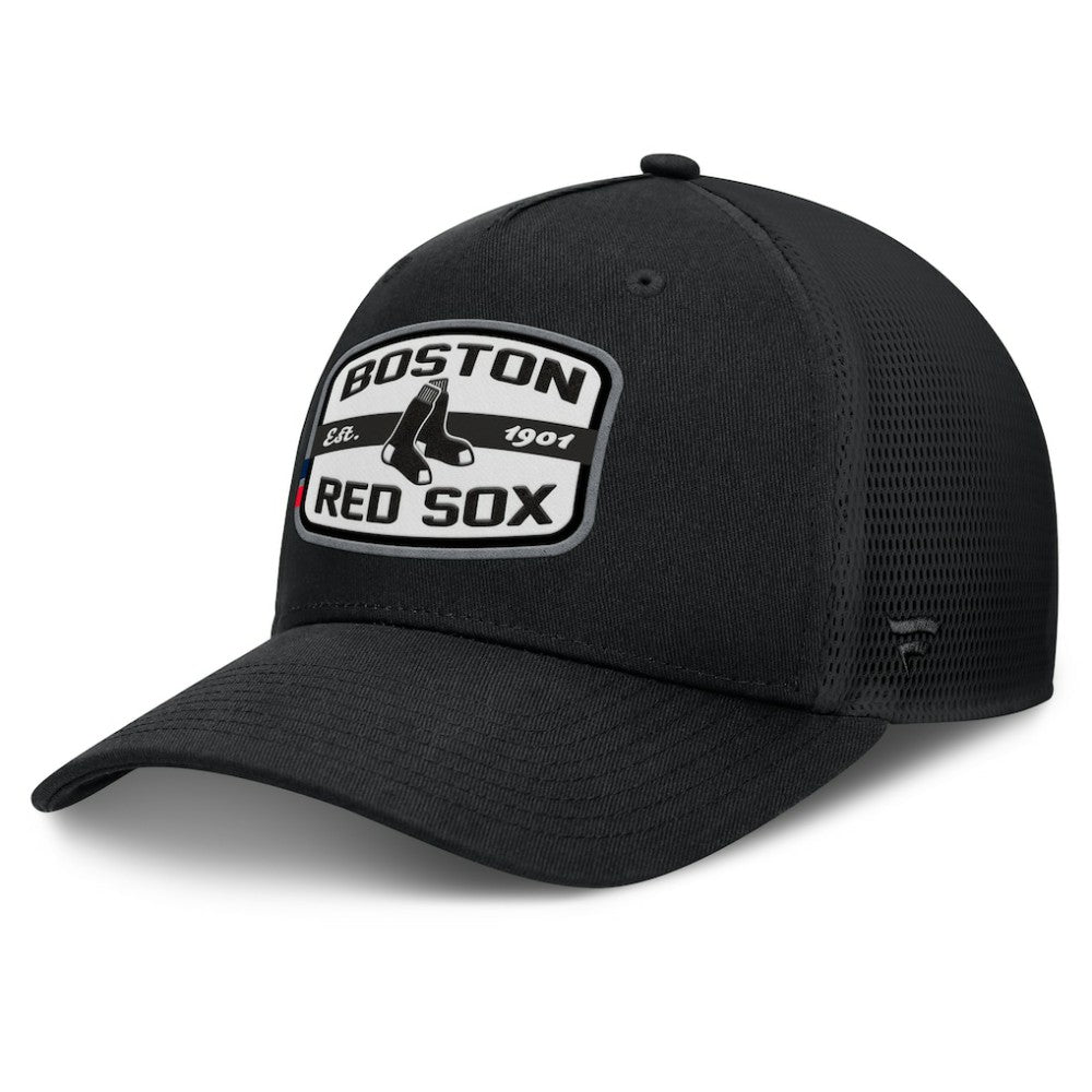 Boston Red Sox Team Patch A-Frame Trucker Snapback Hat Black