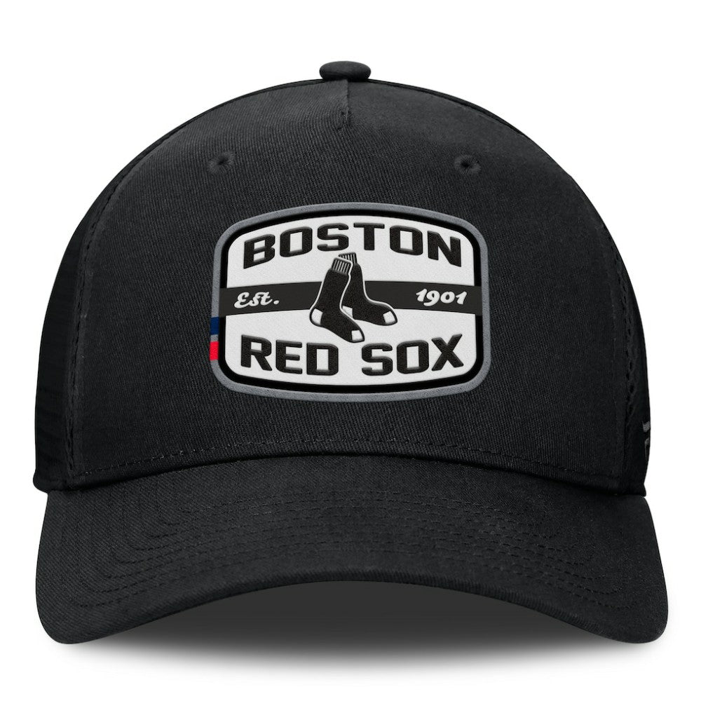 Boston Red Sox Team Patch A-Frame Trucker Snapback Hat Black