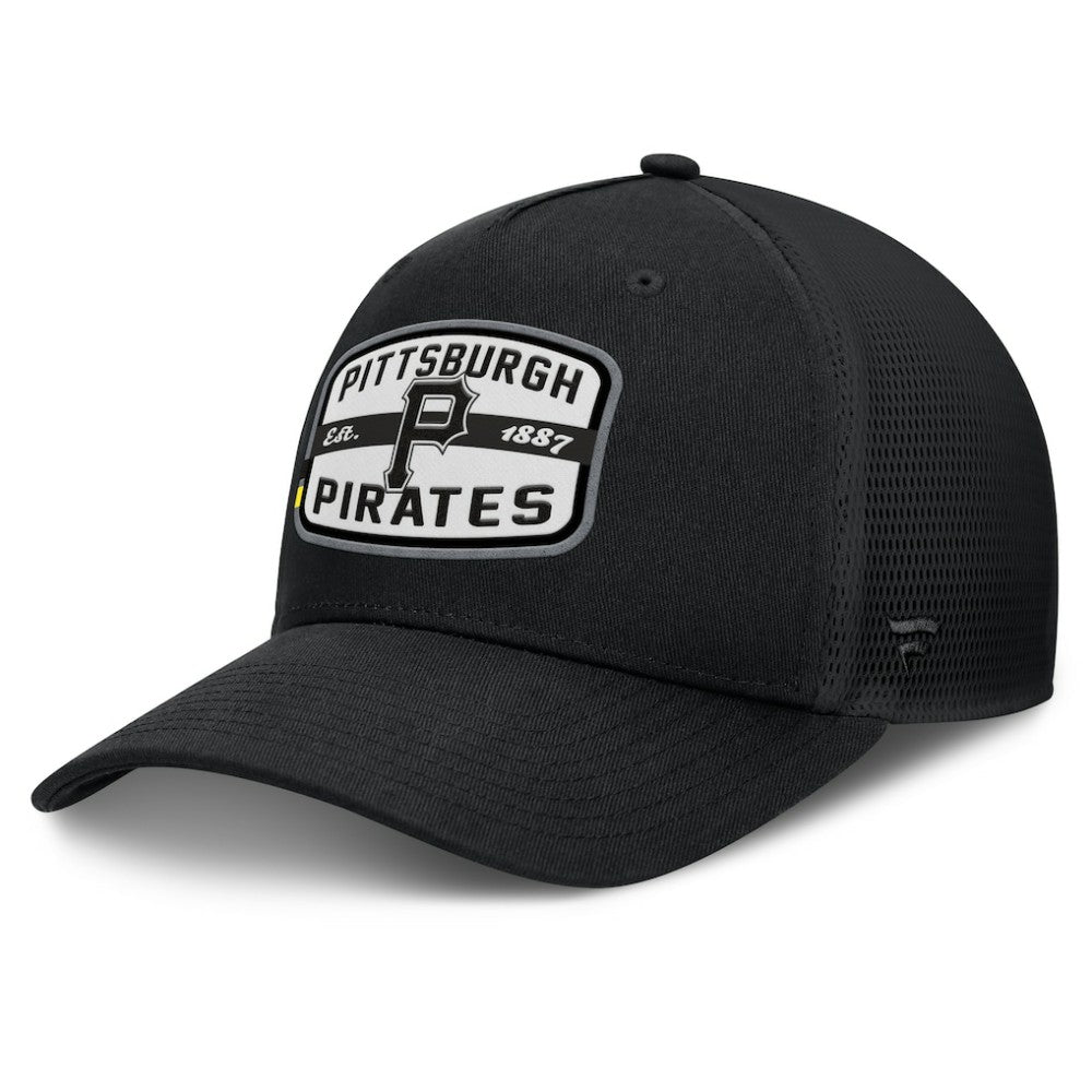 Pittsburgh Pirates Team Patch A-Frame Trucker Snapback Hat Black