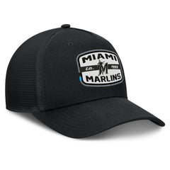 Miami Marlins Team Patch A-Frame Trucker Snapback Hat Black
