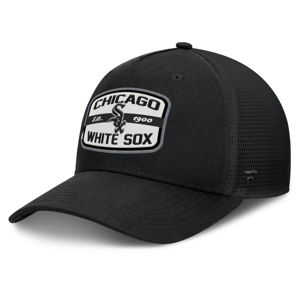 Chicago White Sox Team Patch A-Frame Trucker Snapback Hat Black