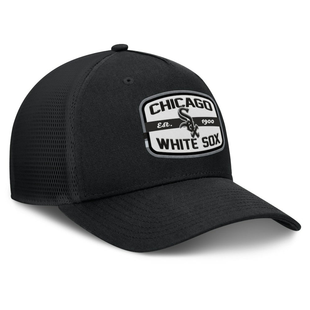 Chicago White Sox Team Patch A-Frame Trucker Snapback Hat Black