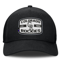 Colorado Rockies Team Patch A-Frame Trucker Snapback Hat Black