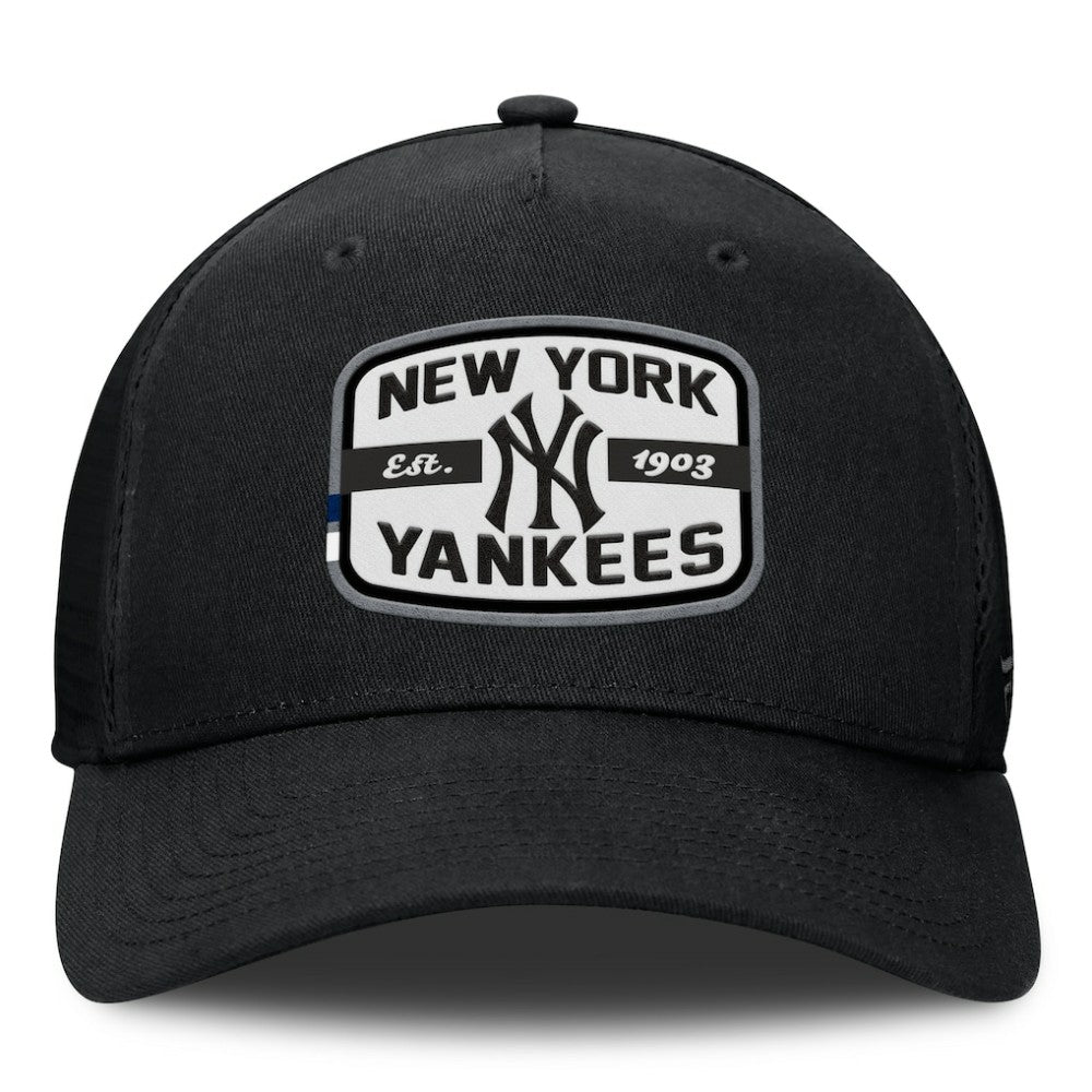 New York Yankees Team Patch A-Frame Trucker Snapback Hat Black