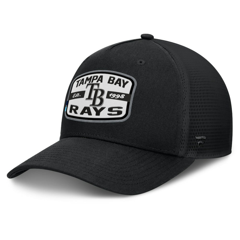 Tampa Bay Rays Team Patch A-Frame Trucker Snapback Hat Black