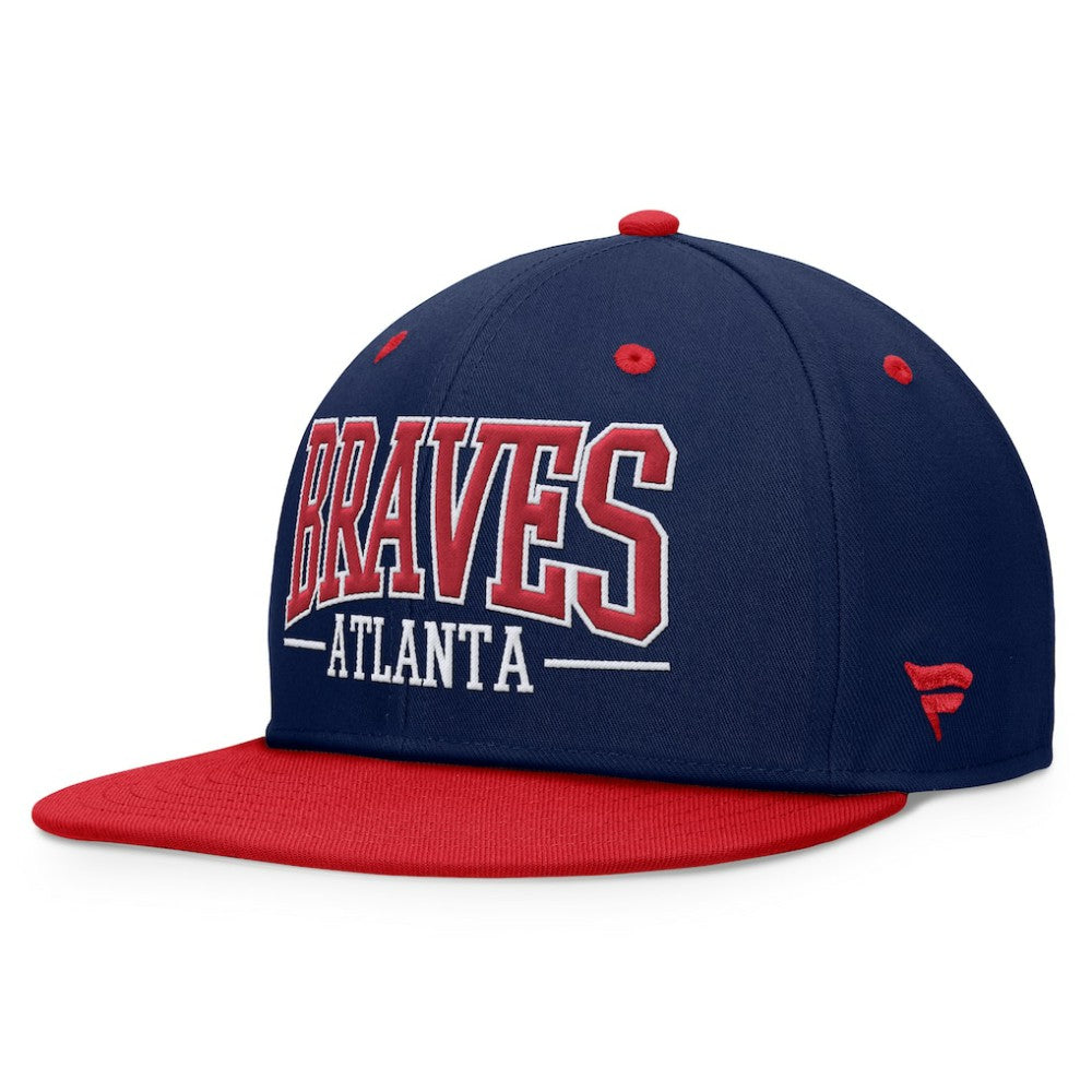 Atlanta Braves Fundamental Bold Snapback Hat Navy/Red